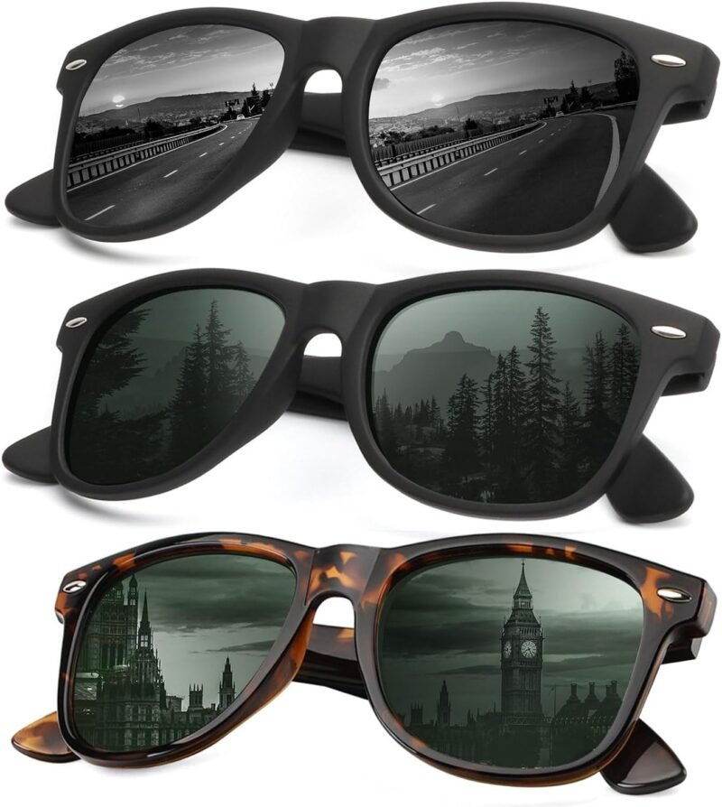 Carsbyvictor Sunglasses Browline Sunglasses Men Polarized for Mens and Women Unisex Sun Glasses for Driving UV Protection