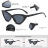 Carsbyvictor Sunglasses Cat Eye Vintage Narrow Cat Eye Sunglasses for Women Clout Goggles Plastic Frame