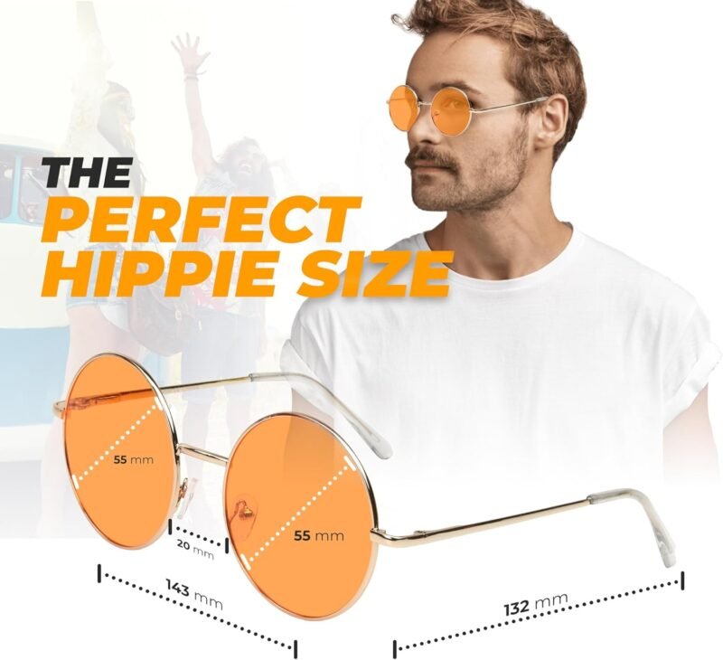 Carsbyvictor Sunglasses Round  Big Round Sunglasses Retro Circle Tinted Lens Glasses UV400 Protection