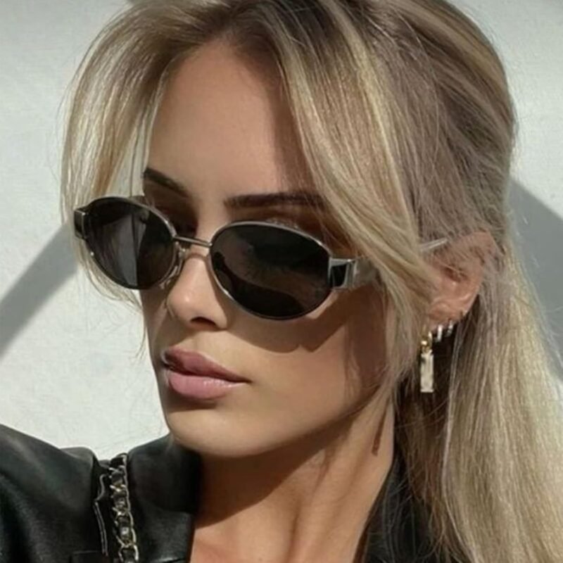 Carsbyvictor Sunglasses Oval  Sunglasses for Women Men, 90s UV400 Protection Sun Glasses Classic Shades