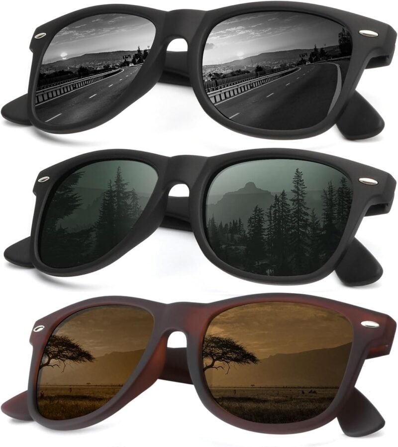 Carsbyvictor Sunglasses Browline Sunglasses Men Polarized for Mens and Women Unisex Sun Glasses for Driving UV Protection