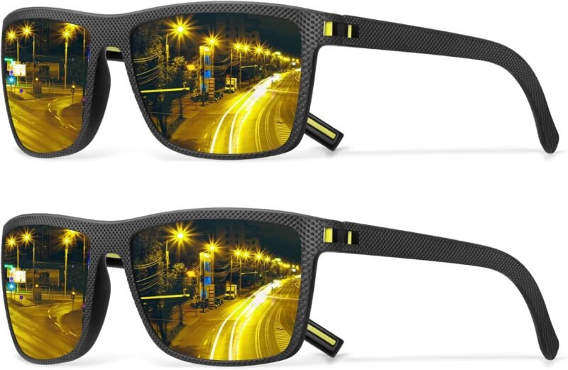 Carsbyvictor Sunglasses Square Polarized Sunglasses Wayfarerfor Men Vintage Style Driving Travel Sun Glasses Lightweight Frame UV Protection Goggles