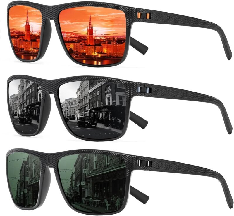 Carsbyvictor Sunglasses Square Polarized Sunglasses Wayfarerfor Men and Women Lightweight Frame Sun Glasses with UV Protection