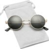 Carsbyvictor Sunglasses Round Circle Lennon Glasses Retro Round Polarized Sunglasses Hippie Style Small Circle Sun Glasses
