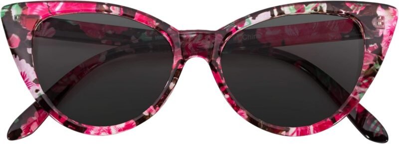 Carsbyvictor Sunglasses Cat Eye  Sunglasses for Women Classic Vintage High Pointed Winged  Design