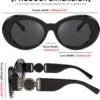 Carsbyvictor Sunglasses Oval Sunglasses Women  Oval Tiny Small Face Narrow StyleTrendy Round shades B2969