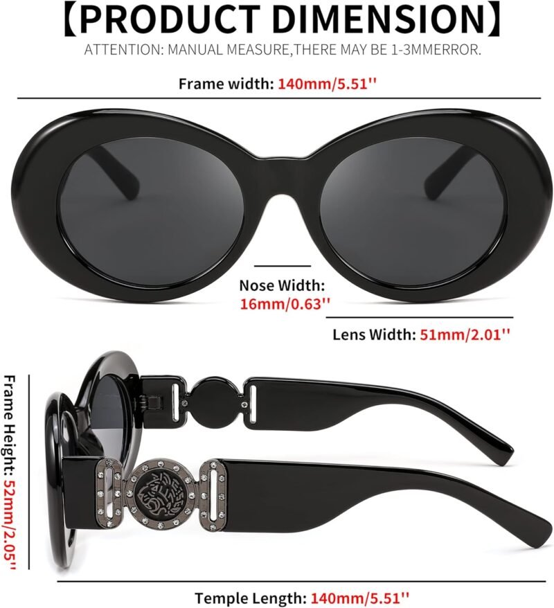 Carsbyvictor Sunglasses Oval Sunglasses Women  Oval Tiny Small Face Narrow StyleTrendy Round shades B2969