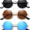 Carsbyvictor Sunglasses Round  Small Round Sunglasses Polarized for Men Women Retro Vintage Circle Hippie Sun Glasses UV400
