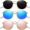 Carsbyvictor Sunglasses Round Polarized Sunglasses for Women Men Classic Retro Metal Frame Sun Glasses UV Protection