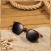 Carsbyvictor Sunglasses Wood Vintage One Bridge Pilot Polarized Black Sunglasses | FREE Display Box | 100% UVA/UVB Ray Protection