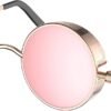 Carsbyvictor Sunglasses Round  Gothic Steampunk Sunglasses for Women Men Round Lens Metal Frame