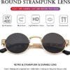 Carsbyvictor Sunglasses Round  Round Steampunk Sunglasses Circle Lennon Hippie Glasses Metal Frame 100% UV Blocking Lens
