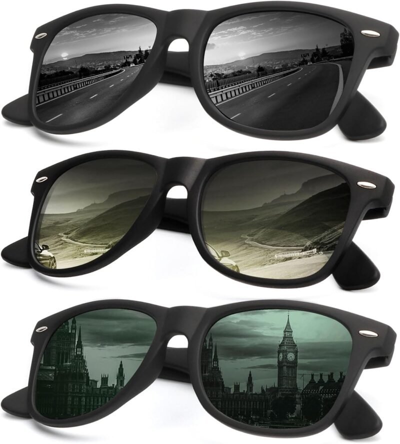 Carsbyvictor Sunglasses Browline Sunglasses Men Polarized for Mens and Women Unisex Sun Glasses for Driving UV Protection