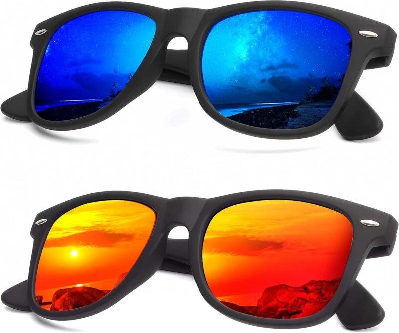 Carsbyvictor Sunglasses Browline Sunglasses Men Polarized for Mens and Women Unisex Sun Glasses for Driving UV Protection