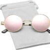 Carsbyvictor Sunglasses Round Circle Lennon Glasses Retro Round Polarized Sunglasses Hippie Style Small Circle Sun Glasses