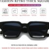 71dj6UClKeL._AC_SL1500 Carsbyvictor Sunglasses Square Sunglasses for Women Men Square Thick Frame Sun Glasses Simple Designer Style Shades