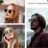 Carsbyvictor Sunglasses Round  Small Polarized Round Sunglasses for Women Vintage Double Bridge Frame