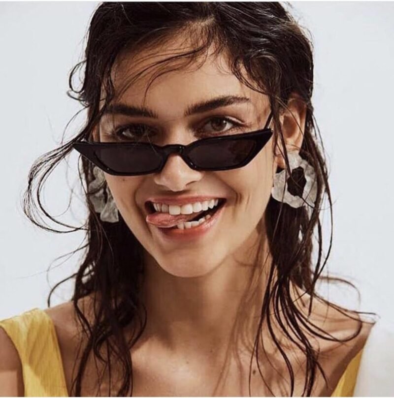 Carsbyvictor Sunglasses Cat Eye Small Cat Eye Sunglasses for Men and Women Skinny  Frame Y2K Shades Trendy Fun Fashion Glasses