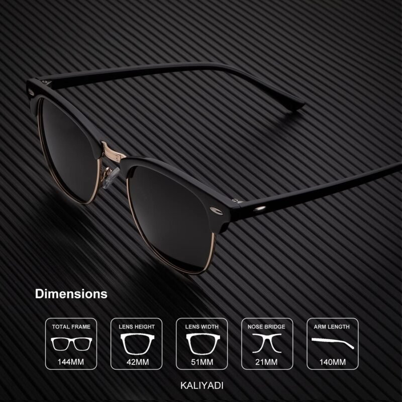 Carsbyvictor Sunglasses Browline Sunglasses Men Polarized for Mens and Women Unisex Sun Glasses for Driving UV Protection