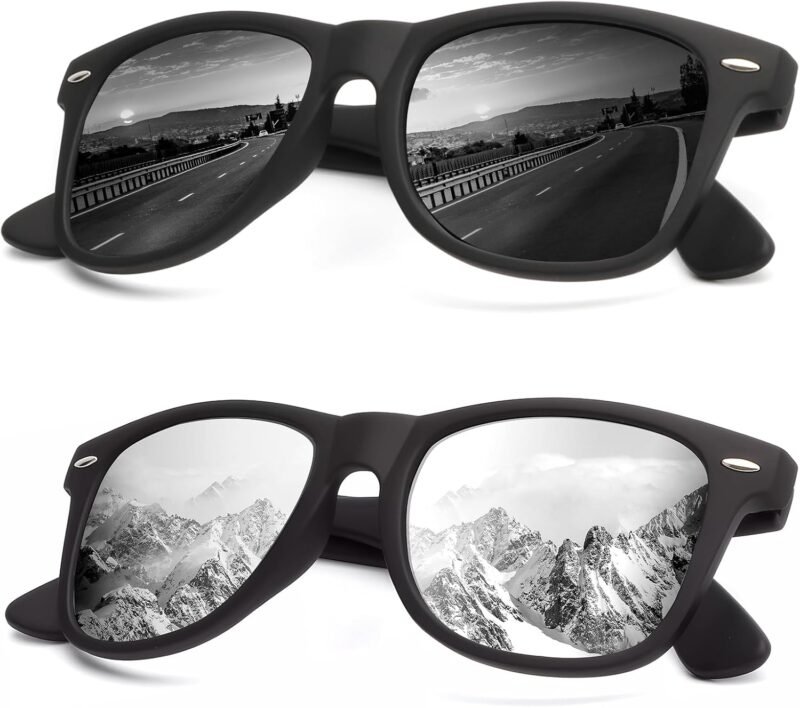 Carsbyvictor Sunglasses Browline Sunglasses Men Polarized for Mens and Women Unisex Sun Glasses for Driving UV Protection