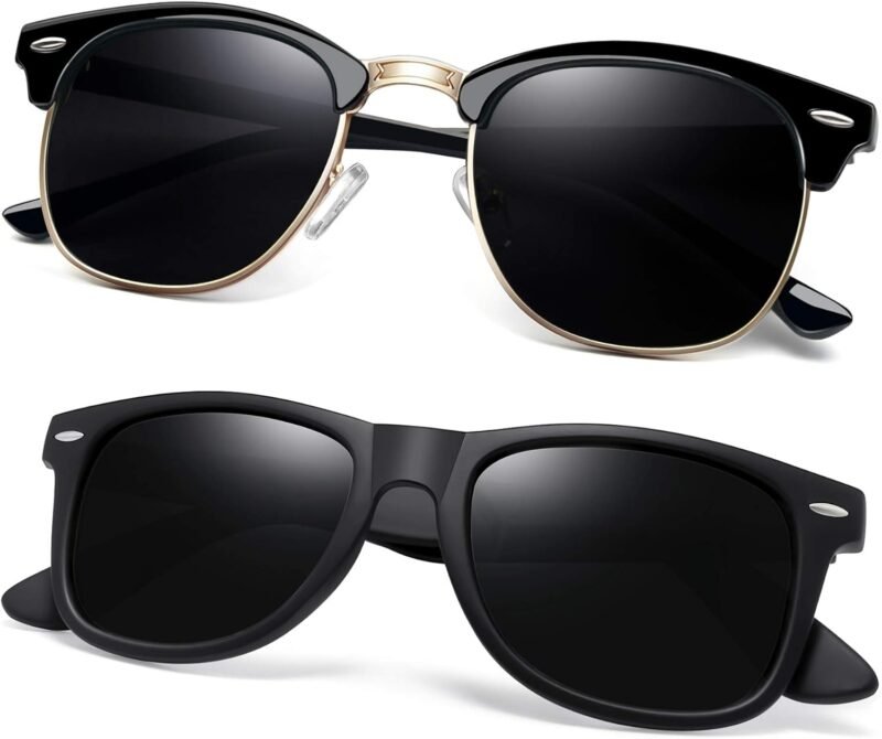 Carsbyvictor Sunglasses Browline Square Sunglasses Polarized UV Protection Trendy Designer Sun Glasses Men Women