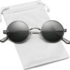 Carsbyvictor Sunglasses Round Circle Lennon Glasses Retro Round Polarized Sunglasses Hippie Style Small Circle Sun Glasses