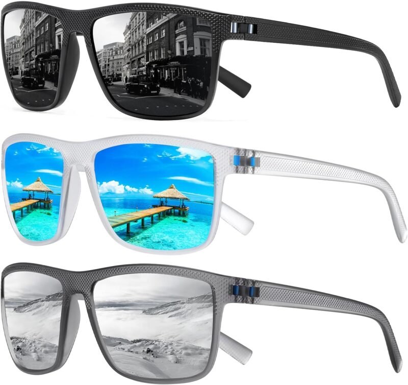 Carsbyvictor Sunglasses Square Polarized Sunglasses Wayfarerfor Men and Women Lightweight Frame Sun Glasses with UV Protection