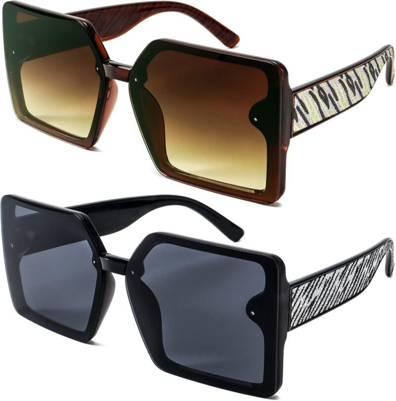 Carsbyvictor Sunglasses Square Oversized Square Sunglasses for Women Big Large Wide Designer Trendy Sunglasses for UV Sunglasses Women