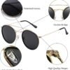 Carsbyvictor Sunglasses Round  Small Polarized Round Sunglasses for Women Vintage Double Bridge Frame