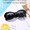Carsbyvictor Sunglasses Oval Sunglasses Women  Oval Tiny Small Face Narrow StyleTrendy Round shades B2969