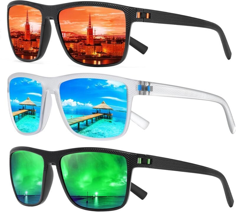 Carsbyvictor Sunglasses Square Polarized Sunglasses Wayfarerfor Men and Women Lightweight Frame Sun Glasses with UV Protection