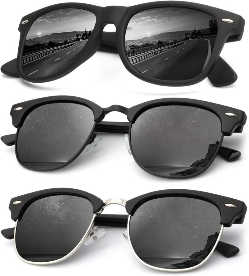 Carsbyvictor Sunglasses Browline Sunglasses Men Polarized for Mens and Women Unisex Sun Glasses for Driving UV Protection