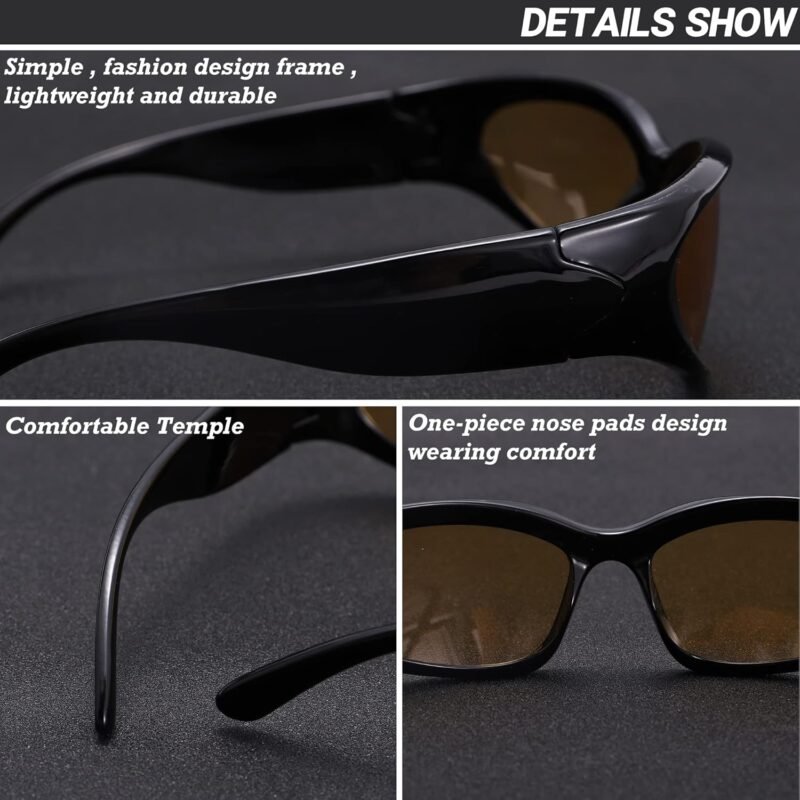 Carsbyvictor Sunglasses Oval Fashion Sunglasses for Men Women Trendy Swift Oval Dark Futuristic Sunglasses Shades Glasses Eyeglasses