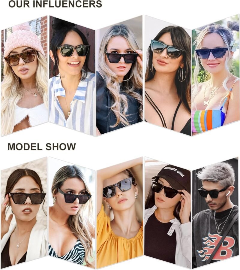 8155-o06JDL._AC_SL1500 Carsbyvictor Sunglasses Square Oversized Square Cateye Polarized Sunglasses for Women Men Big Trendy Sunnies SJ2115