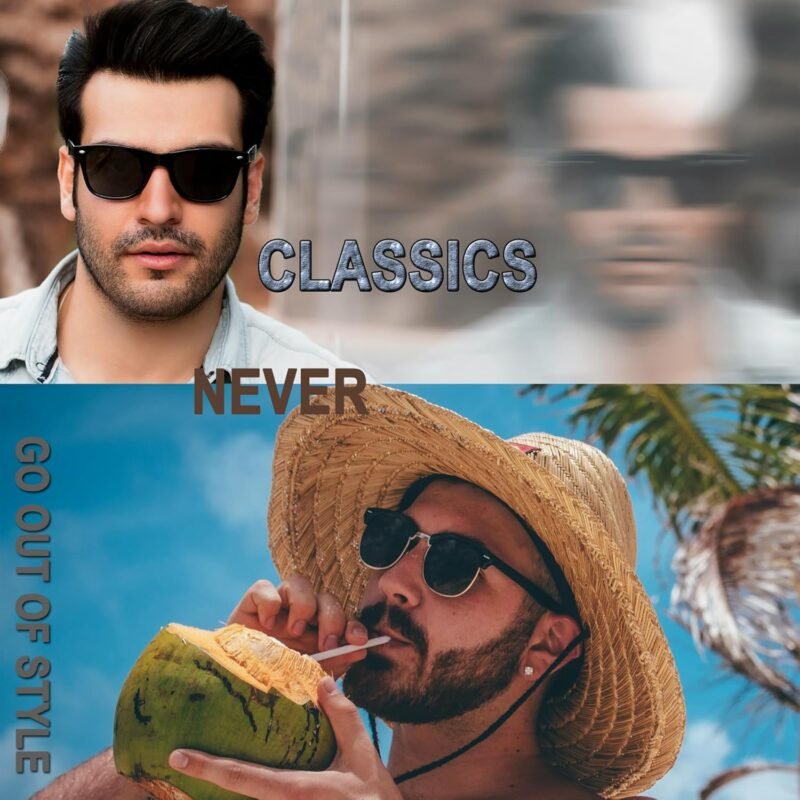 Carsbyvictor Sunglasses Browline Square Sunglasses Polarized UV Protection Trendy Designer Sun Glasses Men Women