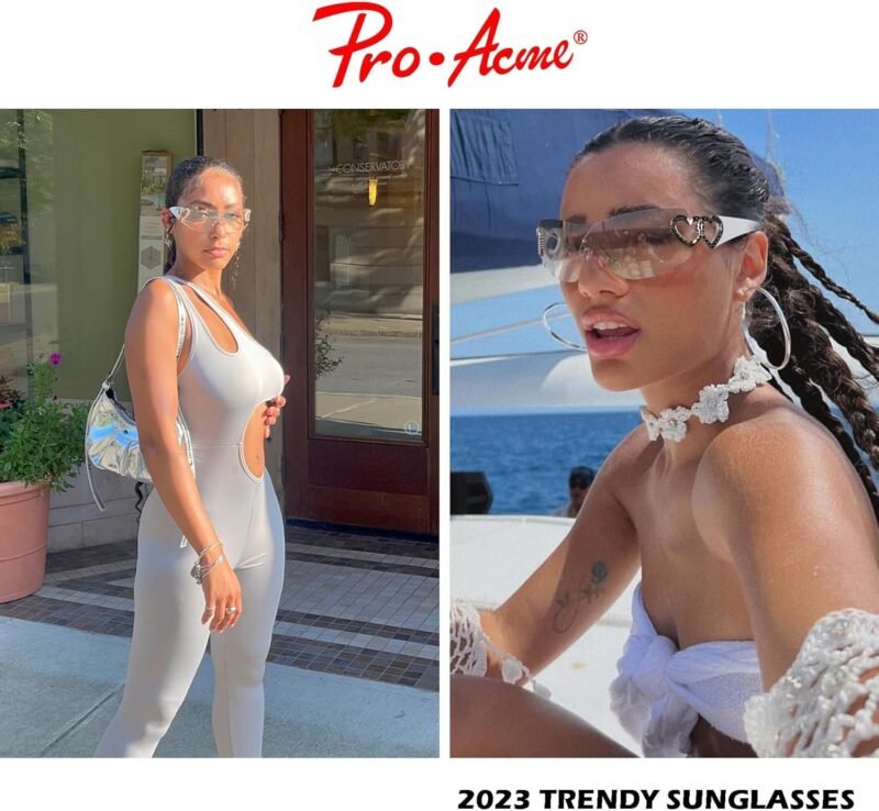 Carsbyvictor Sunglasses Wraparound Pro Wrap Around Rimless Sunglasses Women Men, Oversized Fashion Futuristic Sun Glasses Cool Shade 2000S Trendy