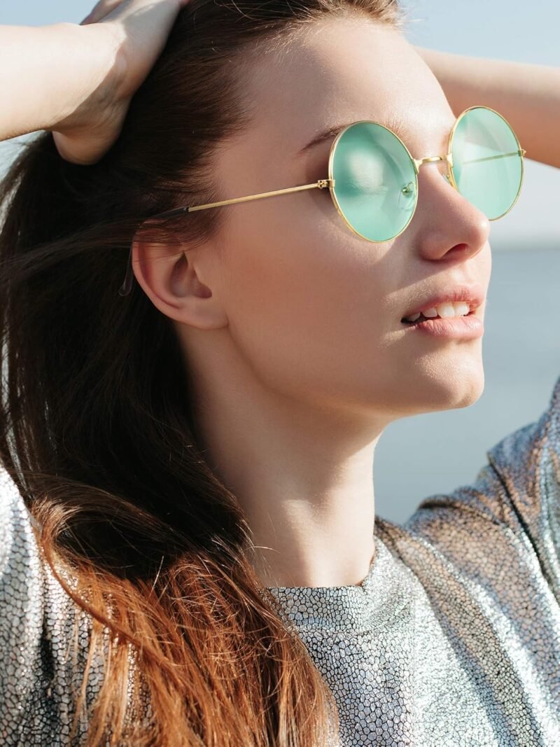 Carsbyvictor Sunglasses Round 12 Pairs 60s 70s Hippie Circle Sunglasses for Women Men Retro Hippie Glasses Round Tinted Lens Sunglasses Pack Vintage Hipster Small Hippie Eyewear for Men Women Masquerade Costumes Party Gifts