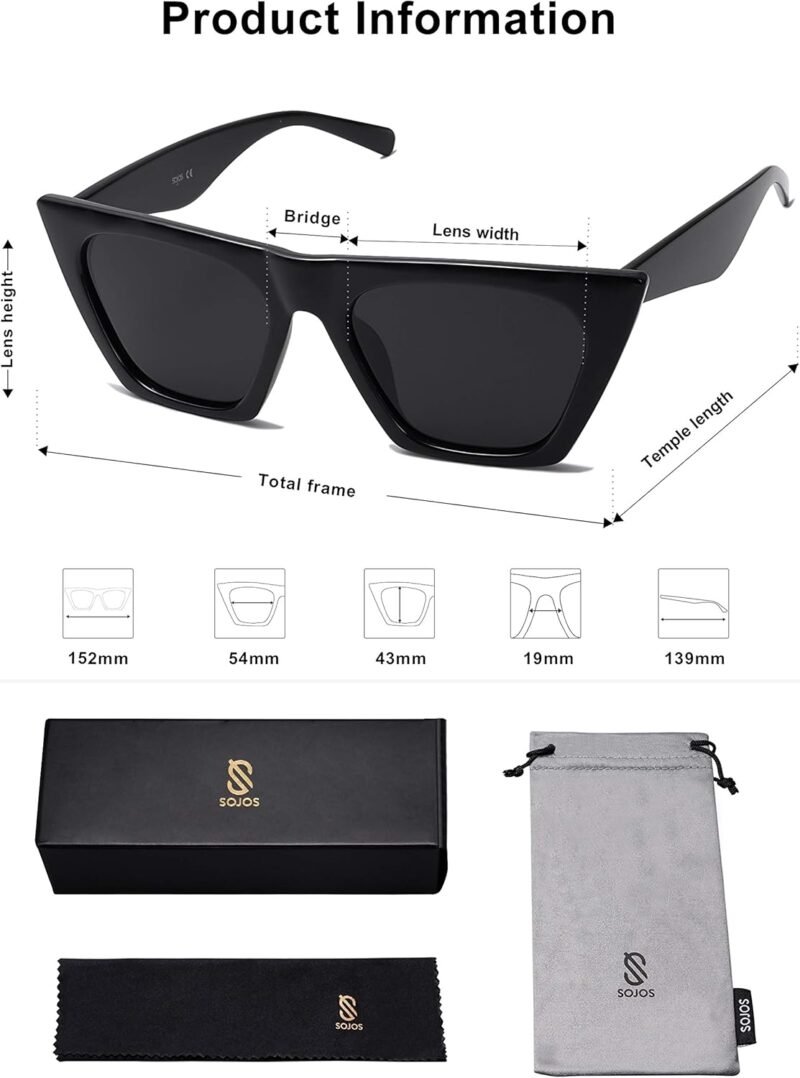 81Xn6kLIpVL._AC_SL1500 Carsbyvictor Sunglasses Square Oversized Square Cateye Polarized Sunglasses for Women Men Big Trendy Sunnies SJ2115