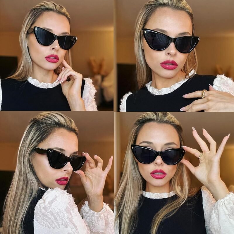 81ZS-zvFhSL._AC_SL1500 Carsbyvictor Sunglasses Cat EyeTrendy Cat Eye Sunglasses for Women Classic Stylish 90s Vintage Cute Shades Designer Sunnies UV400 Lens FZN801