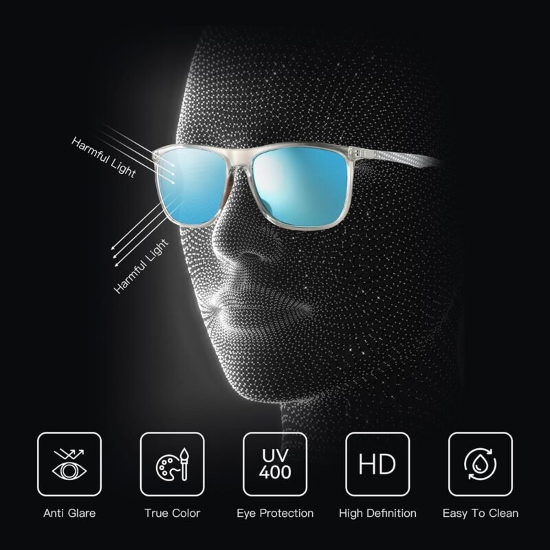 Carsbyvictor Sunglasses Square Polarized Sunglasses Wayfarerfor Men Ultralight Carbon Fiber Sun Glasses Driving Fishing Golf Sports UV400 Protection