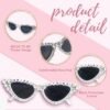 Carsbyvictor Sunglasses Cat EyeBride Sunglasses for Bachelorette White Heart Glasses for Bride to Be Gift, Bachelorette Accessories Party Favors