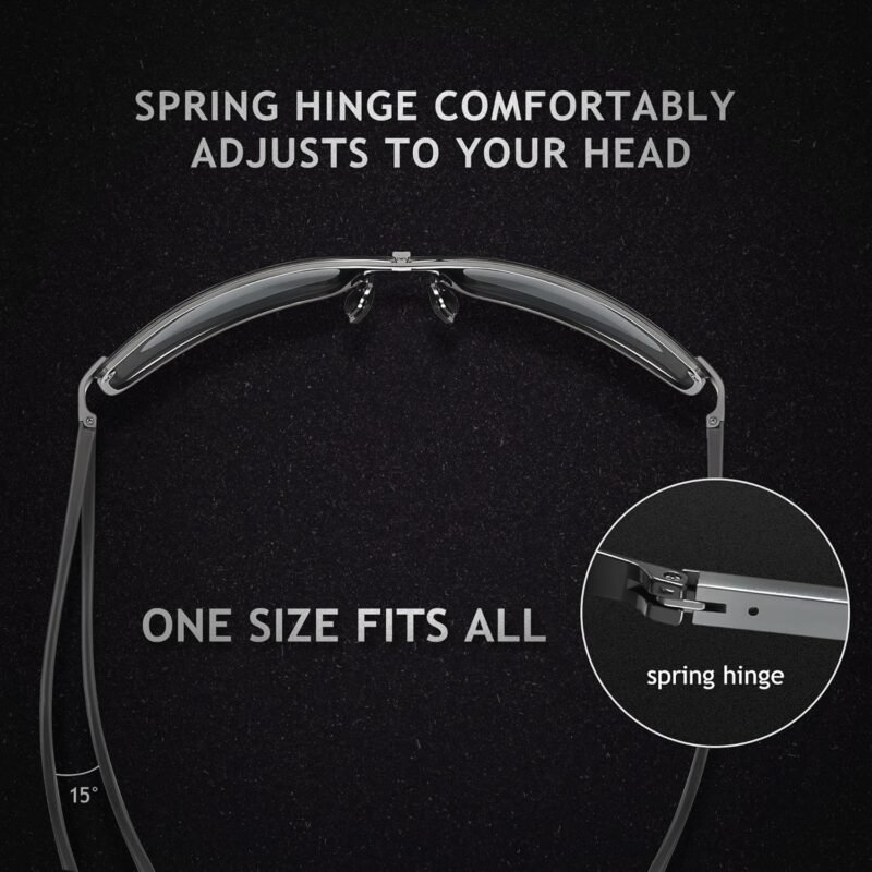 Carsbyvictor Sunglasses Wraparound Ultra Lightweight Wrap Around Polarized Sunglasses for Men Women Al-Mg Metal Frame Spring Hinge UV400