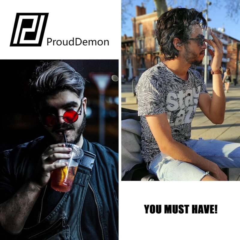 Carsbyvictor Sunglasses Round  Gothic Steampunk Sunglasses for Women Men Round Lens Metal Frame