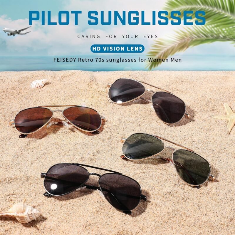 Carsbyvictor Sunglasses  Womens,  Polarized Men, Classic Metal Frame Pilot Shades B9113