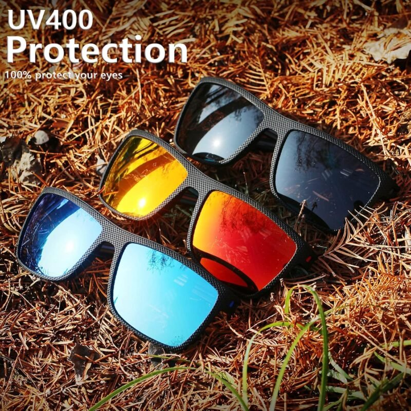 Carsbyvictor Sunglasses Square Polarized Sunglasses Wayfarerfor Men Vintage Style Driving Travel Sun Glasses Lightweight Frame UV Protection Goggles