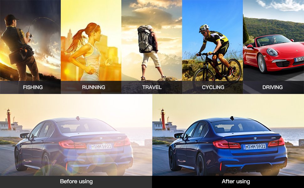 Sports Sunglasses Polarized UV400 for Men Women, Aviator Sunglasses for Driving Fishing Skiing