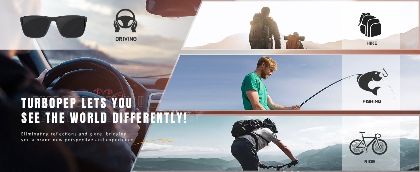 driving fishing hiking riding