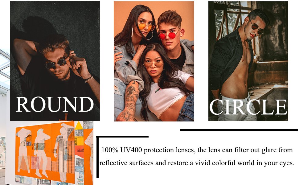 Eyewear steampunk round glasses bad bunny glasses hippie sunglasses